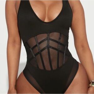 Black Sleeveless Bodysuit
